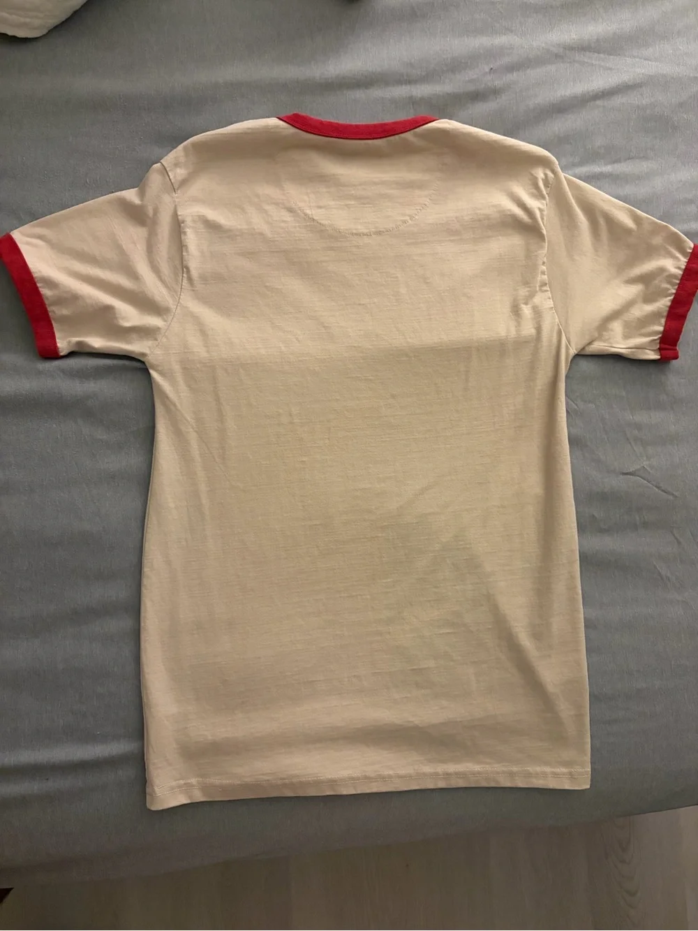 Corvette Cream Ringer T-Shirt with Red Trim